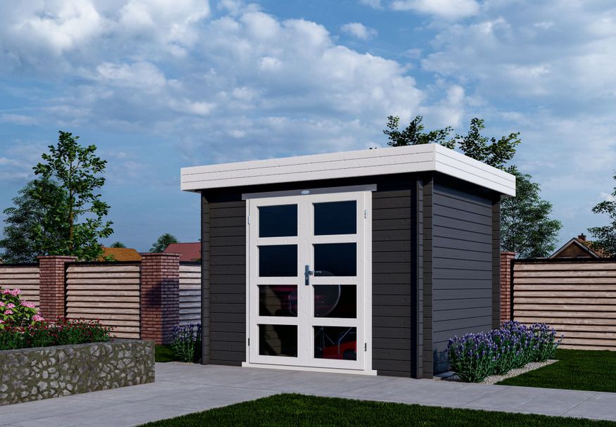 Interflex blokhut 325 M - exterieur gecoat Foto van Interflex blokhut 325 M - exterieur gecoat