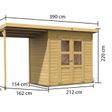 Foto von Karibu Merseburg 3 Gartenhaus mit Anbaudach 166 cm (68763)