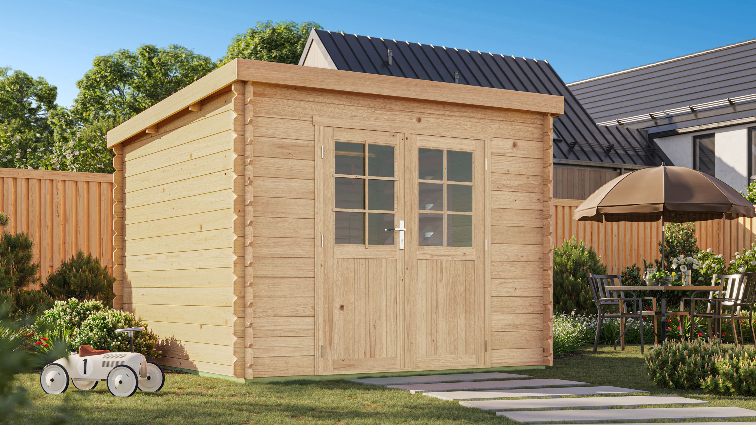 Foto van Debro houten tuinhuis Metz