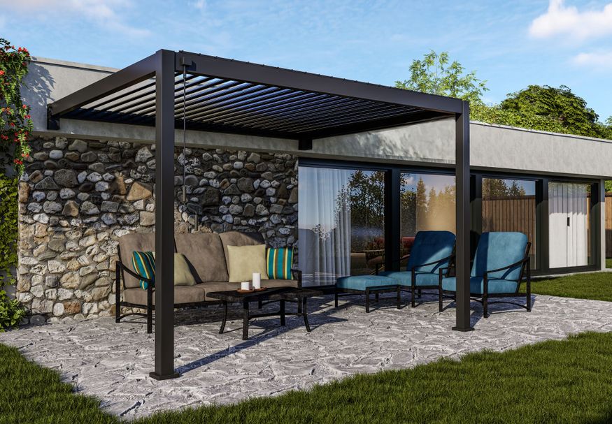 Mirador Wall aluminium veranda 3x4 - Anthrazit Foto von Mirador Wall aluminium veranda 3x4 - Anthrazit