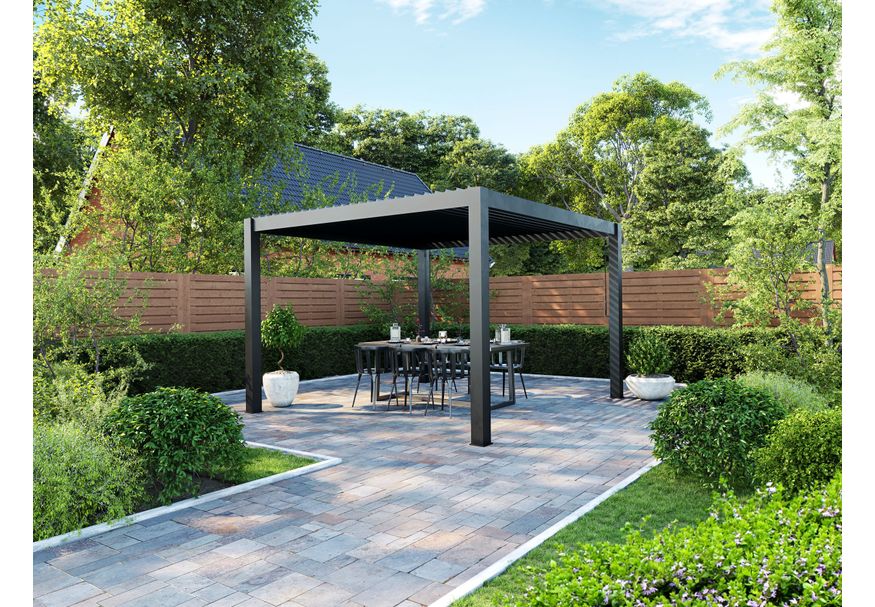 Mirador Deluxe aluminium pergola 3x3.6 - Anthrazit Foto von Mirador Deluxe aluminium pergola 3x3.6 - Anthrazit