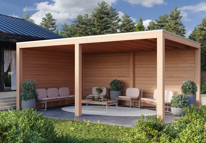 WoodAcademy Douglas overkapping Moonstone Essential 500x300 cm Foto van WoodAcademy Douglas overkapping Moonstone Essential 500x300 cm