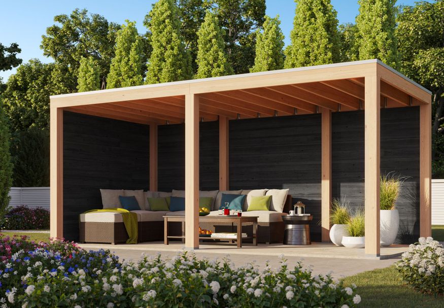 WoodAcademy overkapping Moonstone Essential nero 580x400 cm Foto van WoodAcademy overkapping Moonstone Essential nero 580x400 cm
