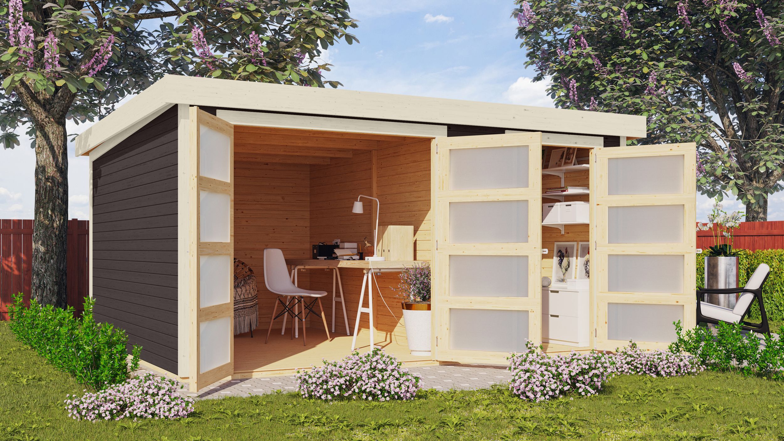 Foto der Karibu 39048 Mühlentrup 3 Gartenhaus - Terragrau