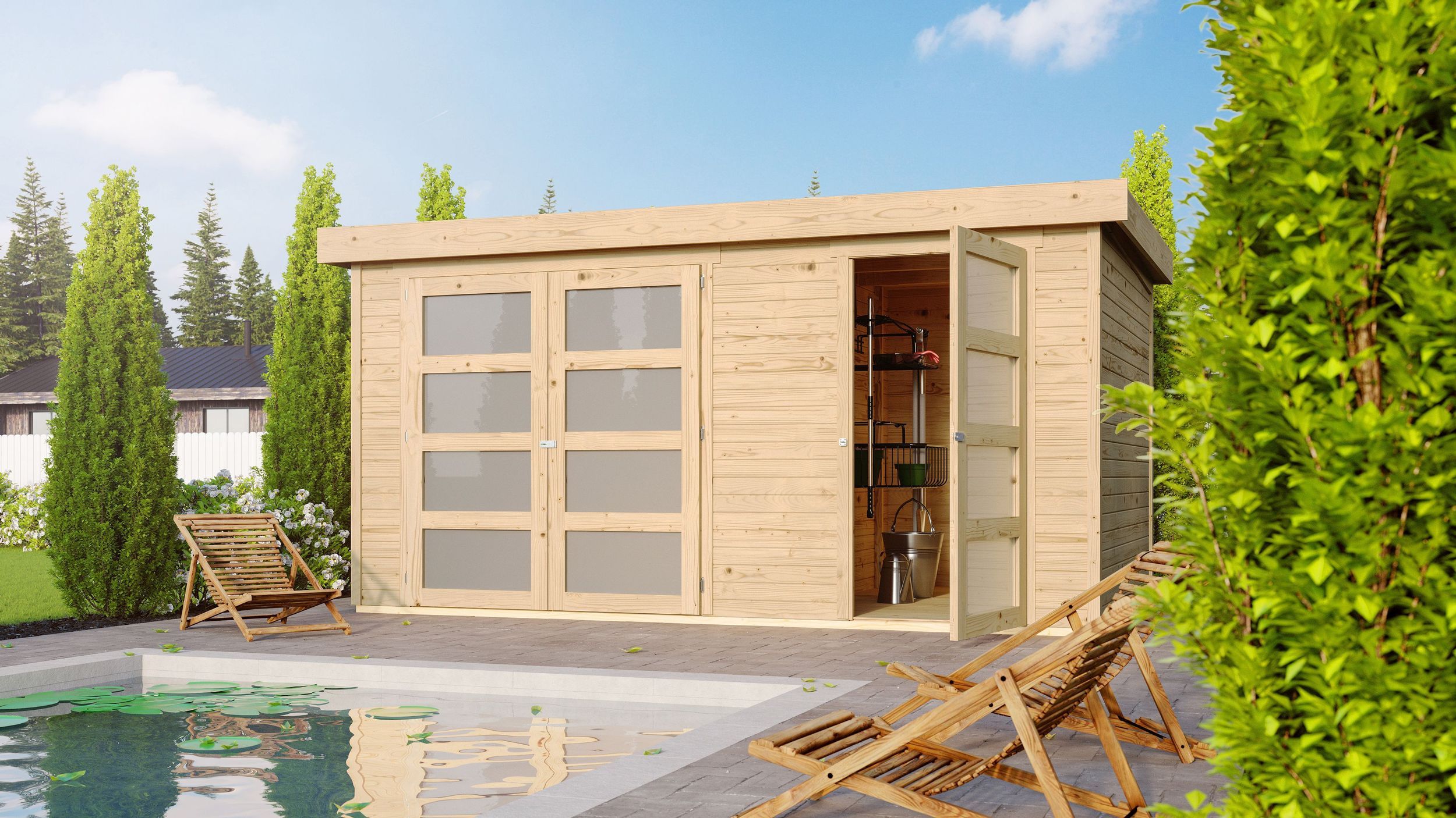 Foto van Karibu 83541 Mühlentrup 1 tuinhuis