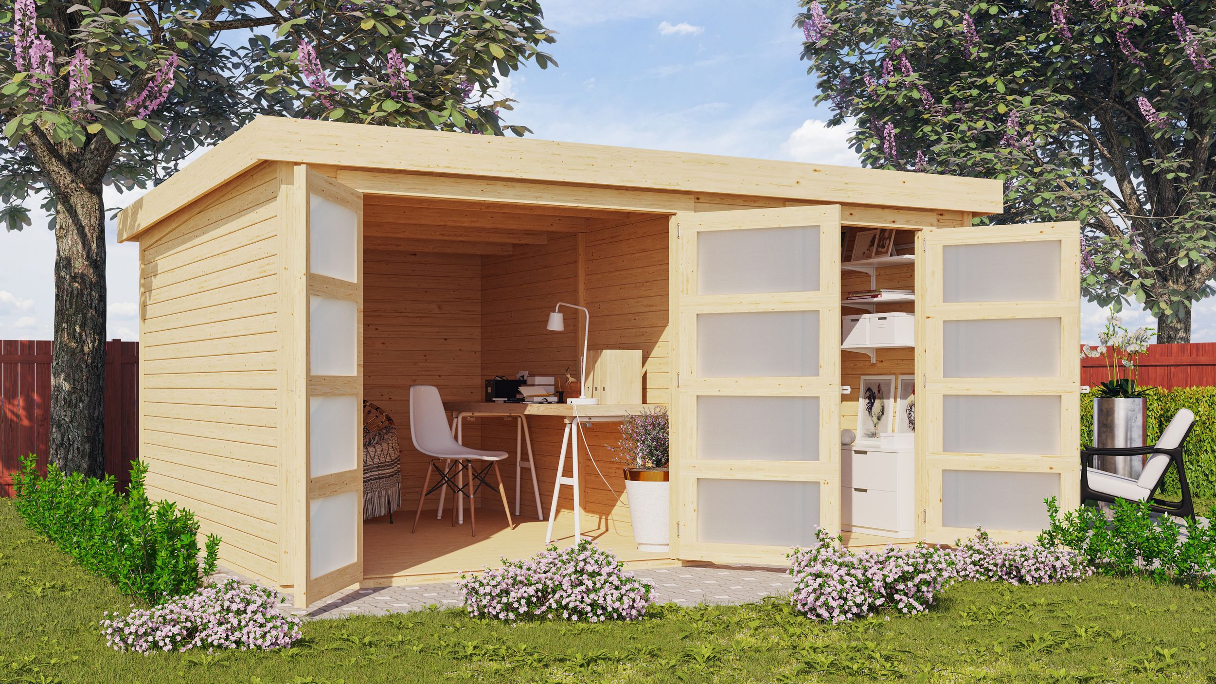 Foto van Karibu 39047 Mühlentrup 3 tuinhuis