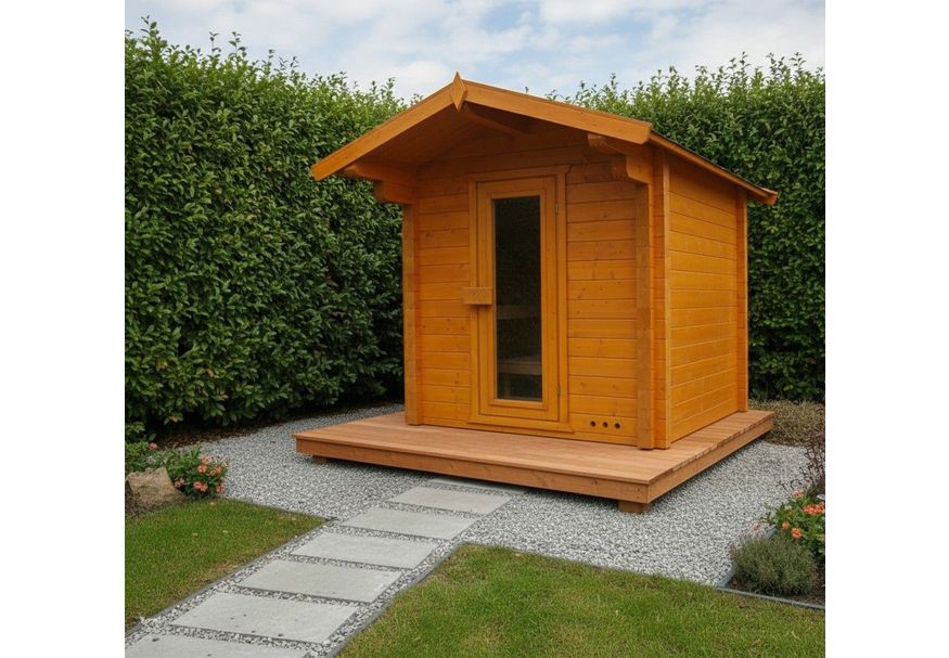 Foto van Azalp buitensauna Nauttia 210x150 cm