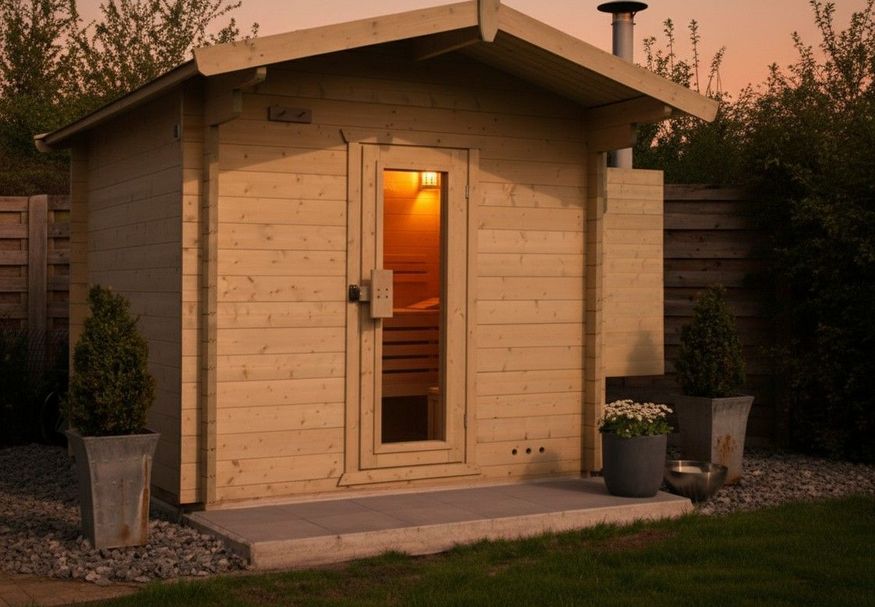 Foto van Azalp buitensauna Nauttia 180x150 cm