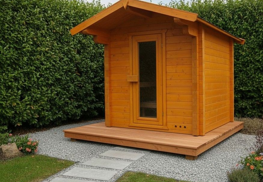 Foto van Azalp buitensauna Nauttia 180x150 cm