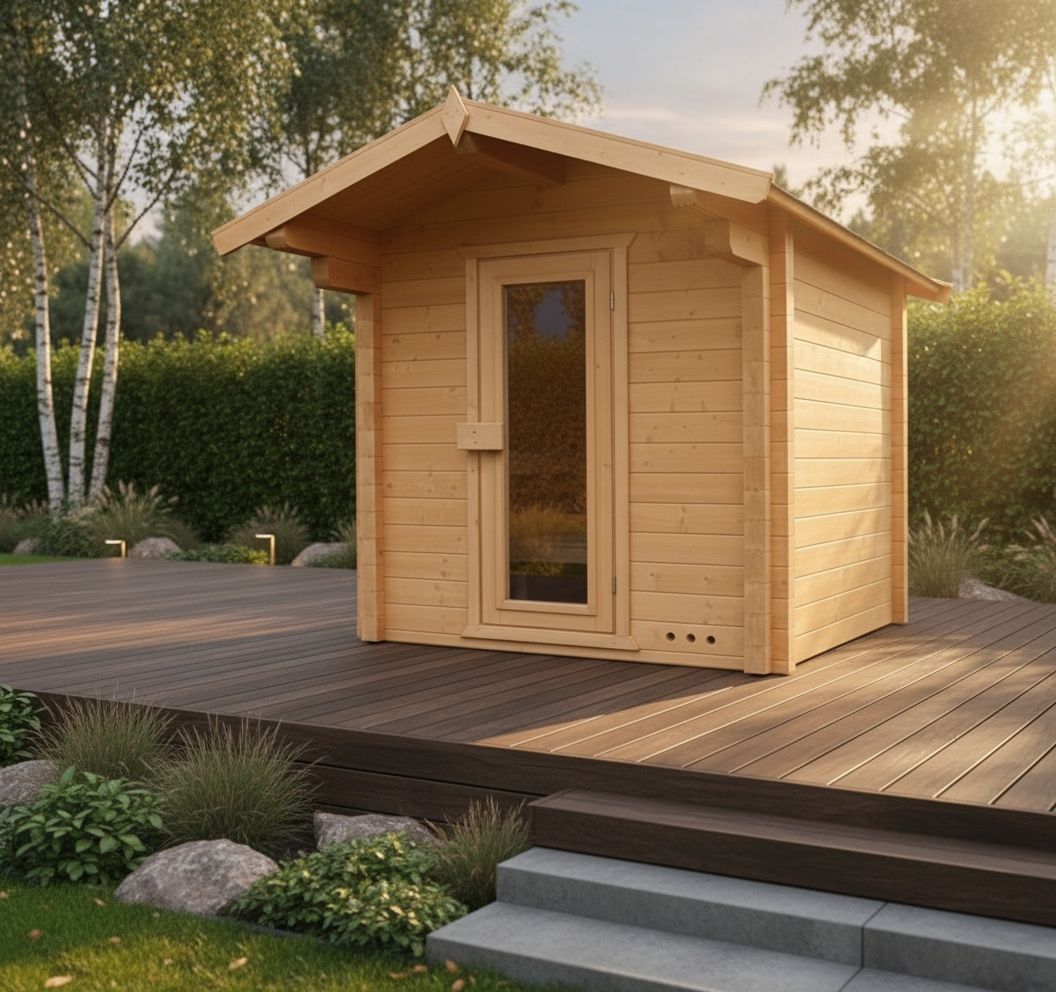 Foto van Azalp buitensauna Nauttia 180x120 cm