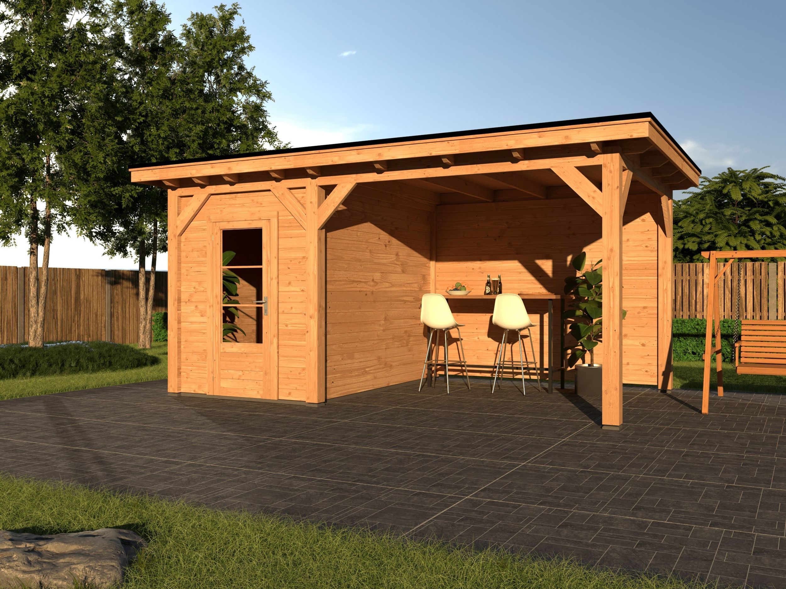 Foto van Duxwood Douglas tuinhuis met overkapping Lech