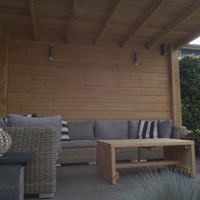 Foto van WoodAcademy tuinhuis met overkapping Nefriet Excellent
