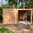 Foto van WoodAcademy tuinhuis met overkapping Nefriet Excellent 780x300 cm