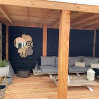 Foto van WoodAcademy tuinhuis met overkapping Nefriet Excellent nero