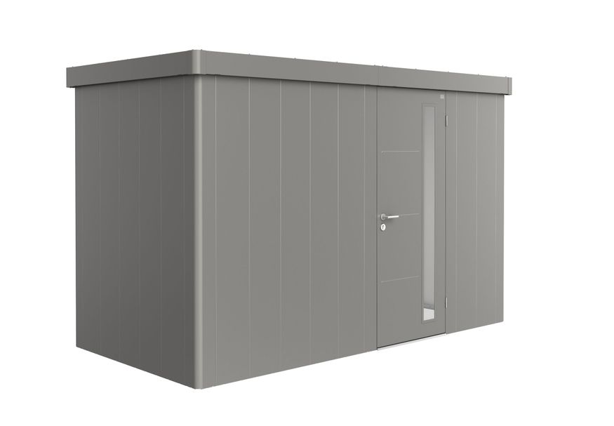 Biohort Neo 1D metalen tuinhuis kwartsgrijs-metallic enkele deur Foto van Biohort Neo 1D metalen tuinhuis kwartsgrijs-metallic enkele deur