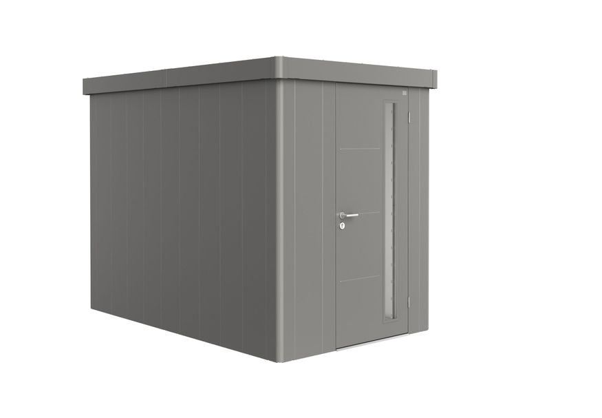 Biohort Neo 3A metalen tuinhuis kwartsgrijs-metallic enkele deur Foto van Biohort Neo 3A metalen tuinhuis kwartsgrijs-metallic enkele deur
