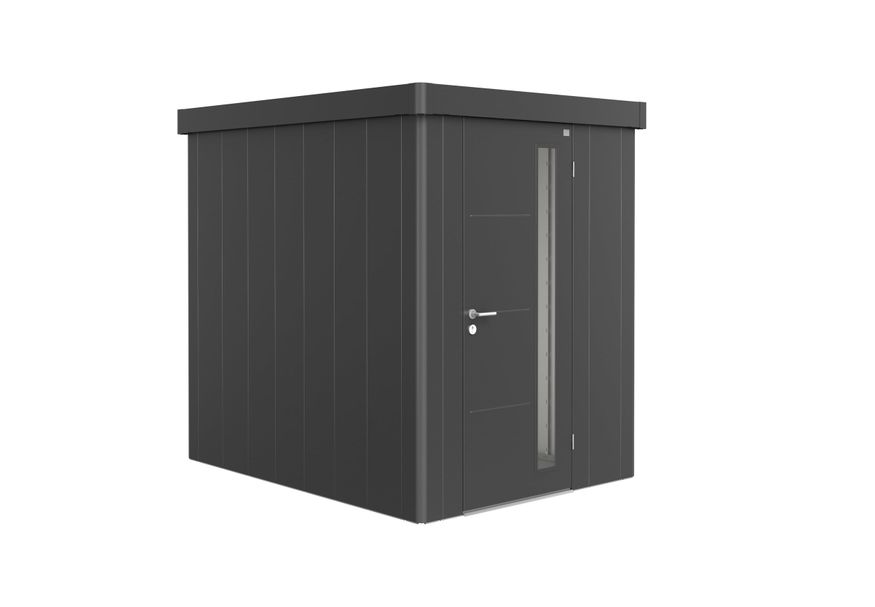 Biohort Neo 2A metalen tuinhuis donkergrijs metallic enkele deur Foto van Biohort Neo 2A metalen tuinhuis donkergrijs metallic enkele deur