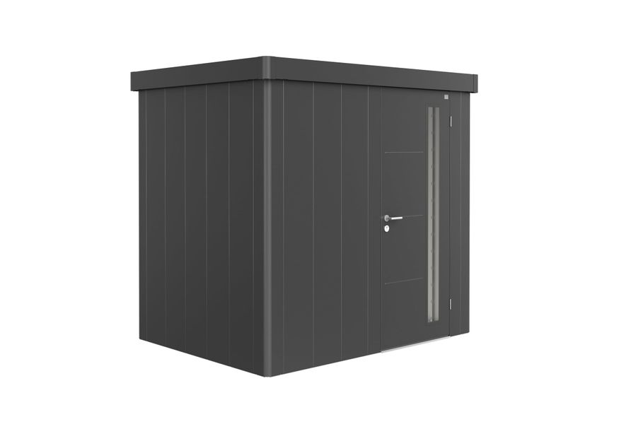 Biohort Neo 1B metalen tuinhuis donkergrijs metallic enkele deur Foto van Biohort Neo 1B metalen tuinhuis donkergrijs metallic enkele deur