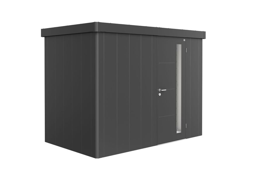 Biohort Neo 1C metalen tuinhuis donkergrijs-metallic enkele deur Foto van Biohort Neo 1C metalen tuinhuis donkergrijs-metallic enkele deur
