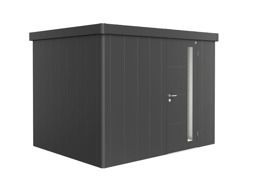 Biohort Neo 2C metalen tuinhuis donkergrijs-metallic enkele deur Foto van Biohort Neo 2C metalen tuinhuis donkergrijs-metallic enkele deur