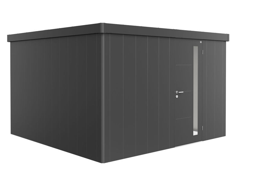 Biohort Neo 4D metalen tuinhuis donkergrijs-metallic enkele deur Foto van Biohort Neo 4D metalen tuinhuis donkergrijs-metallic enkele deur