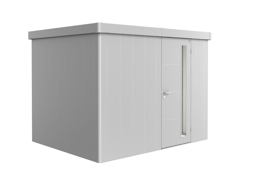 Biohort Neo 2C metalen tuinhuis zilver-metallic enkele deur Foto van Biohort Neo 2C metalen tuinhuis zilver-metallic enkele deur