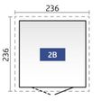 Foto van Biohort Neo 2B metalen tuinhuis zilver metallic dubbele deur