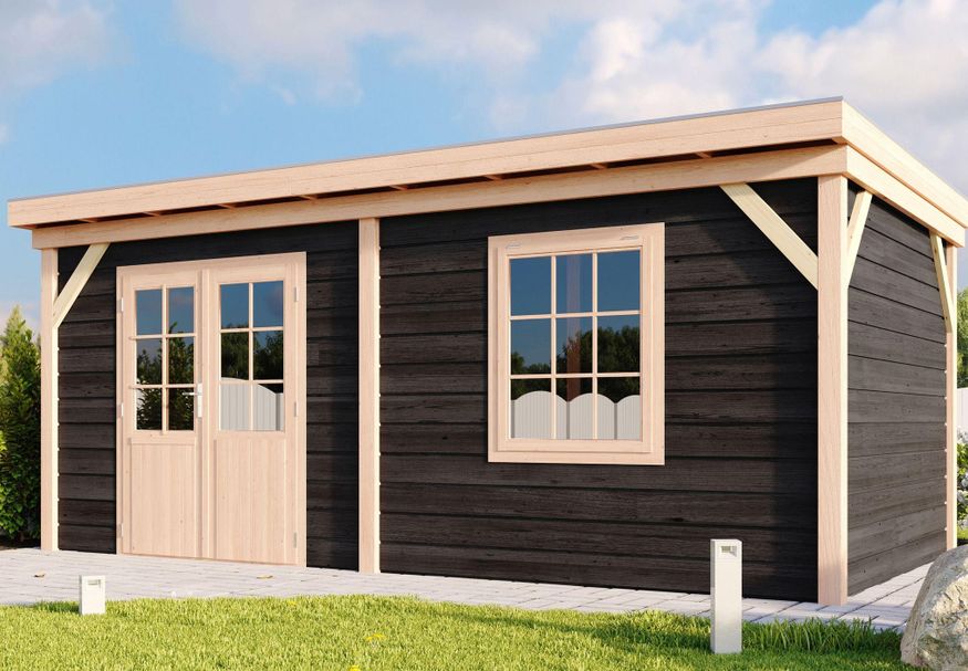 WoodAcademy Nobility Nero Tuinhuis 680x400 cm Foto van WoodAcademy Nobility Nero Tuinhuis 680x400 cm