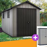 Foto van Keter Oakland 7513 Kunststof Tuinhuis + Keter High-Store tuinkast