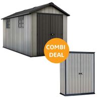Foto van Keter Oakland 7513 Kunststof Tuinhuis + Keter High-Store tuinkast