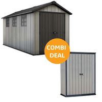 Foto van Keter Oakland 7515 Kunststof Tuinhuis + Keter High-Store+ tuinkast Combideal