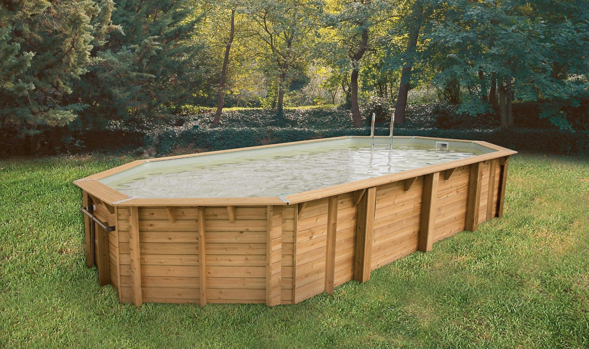 Foto van Ubbink Océa 860 x 470 x 130 cm houten zwembad