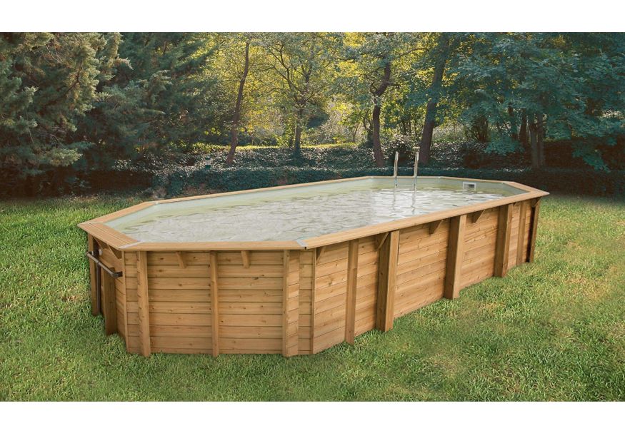 Ubbink Océa 860 x 470 x 130 cm compleet met beige liner en uitrusting Foto van Ubbink Océa 860 x 470 x 130 cm compleet met beige liner en uitrusting