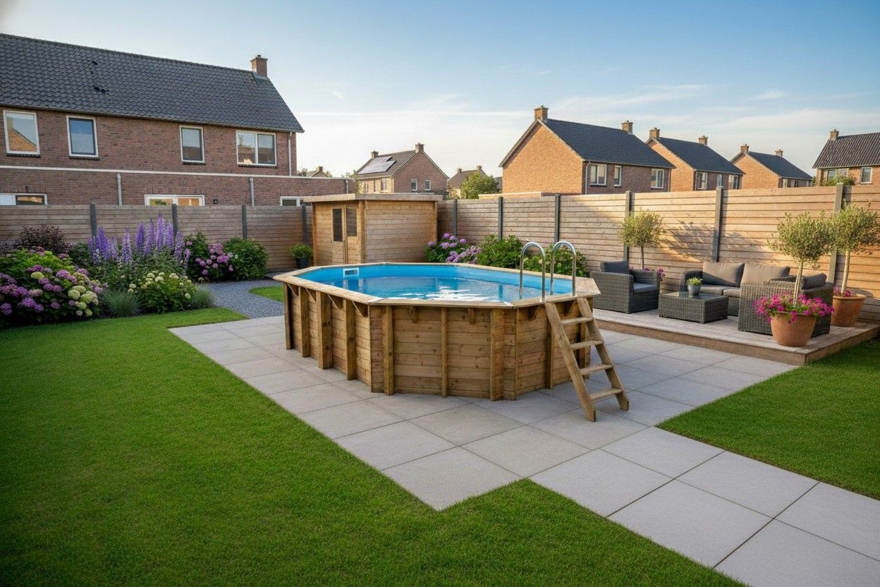 Foto von Ubbink Océa 610 x 400 x 130 cm mit blauer Innenfolie und Zubehör