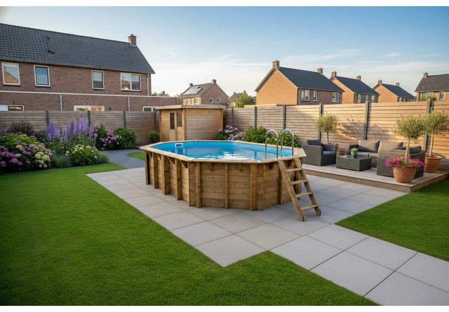 Foto von Ubbink Océa 610 x 400 x 130 cm mit blauer Innenfolie und Zubehör