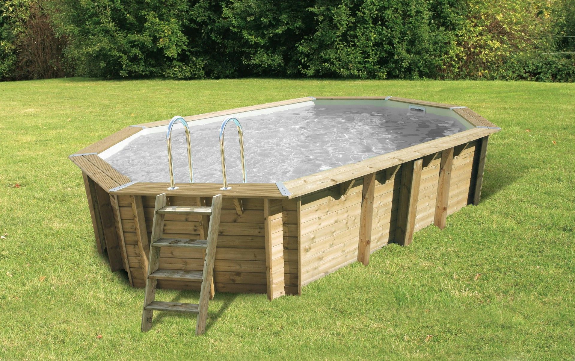 Foto van Ubbink Océa 610 x 400 x 130 cm houten zwembad