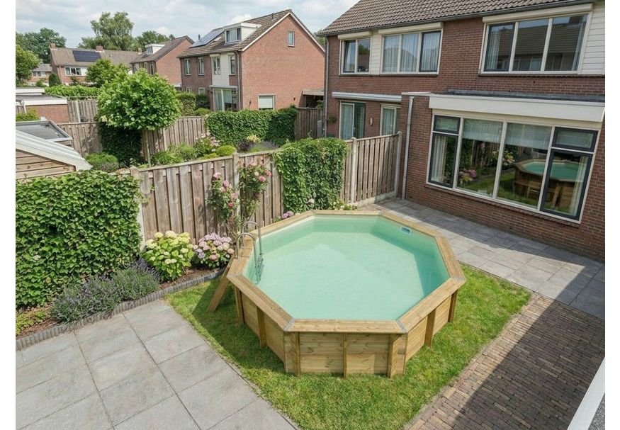 Foto von Ubbink Océa 580 x 130 cm mit beiger Innenfolie und Zubehör