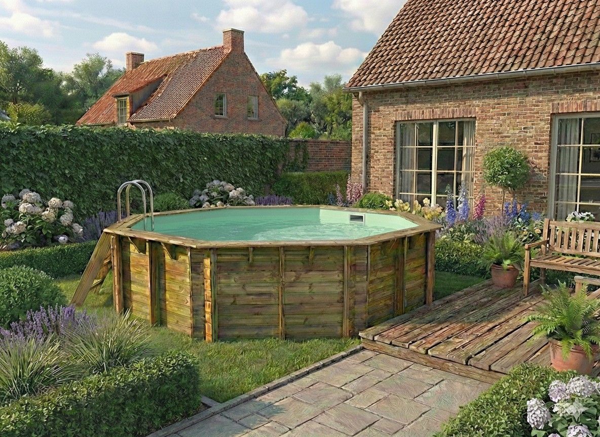 Foto van Ubbink Océa 510 x 120 cm houten zwembad