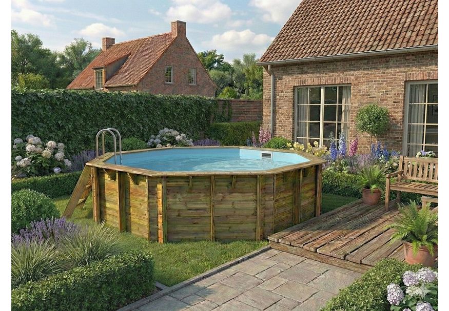 Foto von Ubbink Océa 510 x 120 cm mit blauer Innenfolie und Zubehör