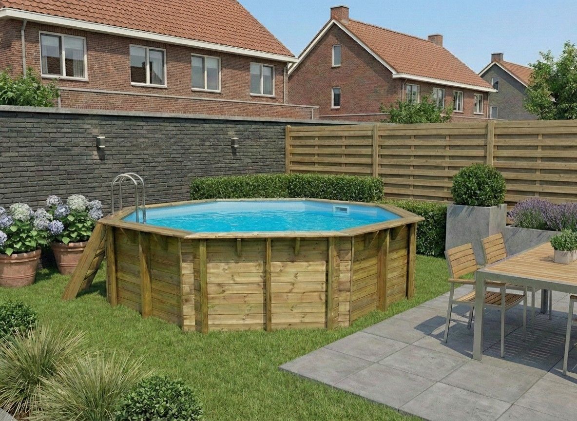 Foto van Ubbink Océa 430 x 120 cm houten zwembad