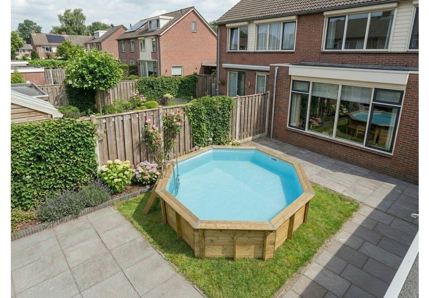 Foto van Ubbink Océa 580 x 130 cm compleet met blauwe liner en uitrusting