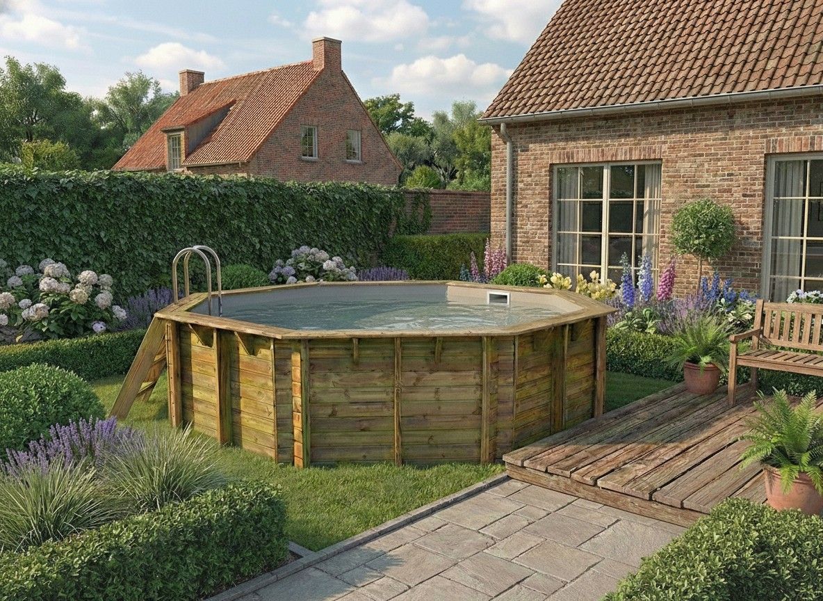 Foto van Ubbink Océa 510 x 120 cm houten zwembad