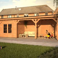 Foto der Duxwood Douglasien Gartenhaus mit Terrasse Sion