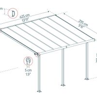 Foto van Palram - Canopia Olympia Aluminium Veranda grijs