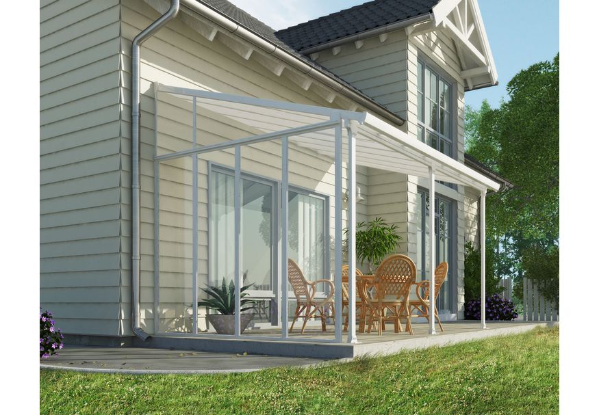 Palram - Canopia veranda enkele zijwand 3m - wit* Foto van Palram - Canopia veranda enkele zijwand 3m - wit*