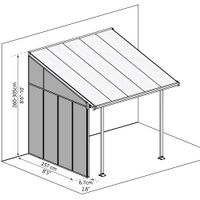 Foto van Palram - Canopia Veranda Zijwand twee-kanten 3m Wit