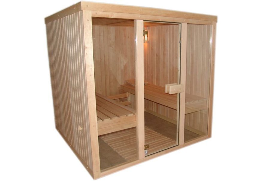 Azalp Optic elementsauna 220x220 cm, vuren Foto van Azalp Optic elementsauna 220x220 cm, vuren