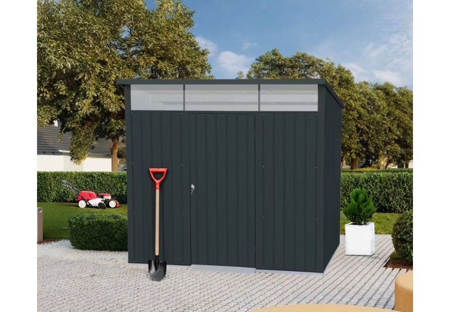 Duramax Palladium 8x6 Metall Gartenhaus Anthrazit Foto von Duramax Palladium 8x6 Metall Gartenhaus Anthrazit