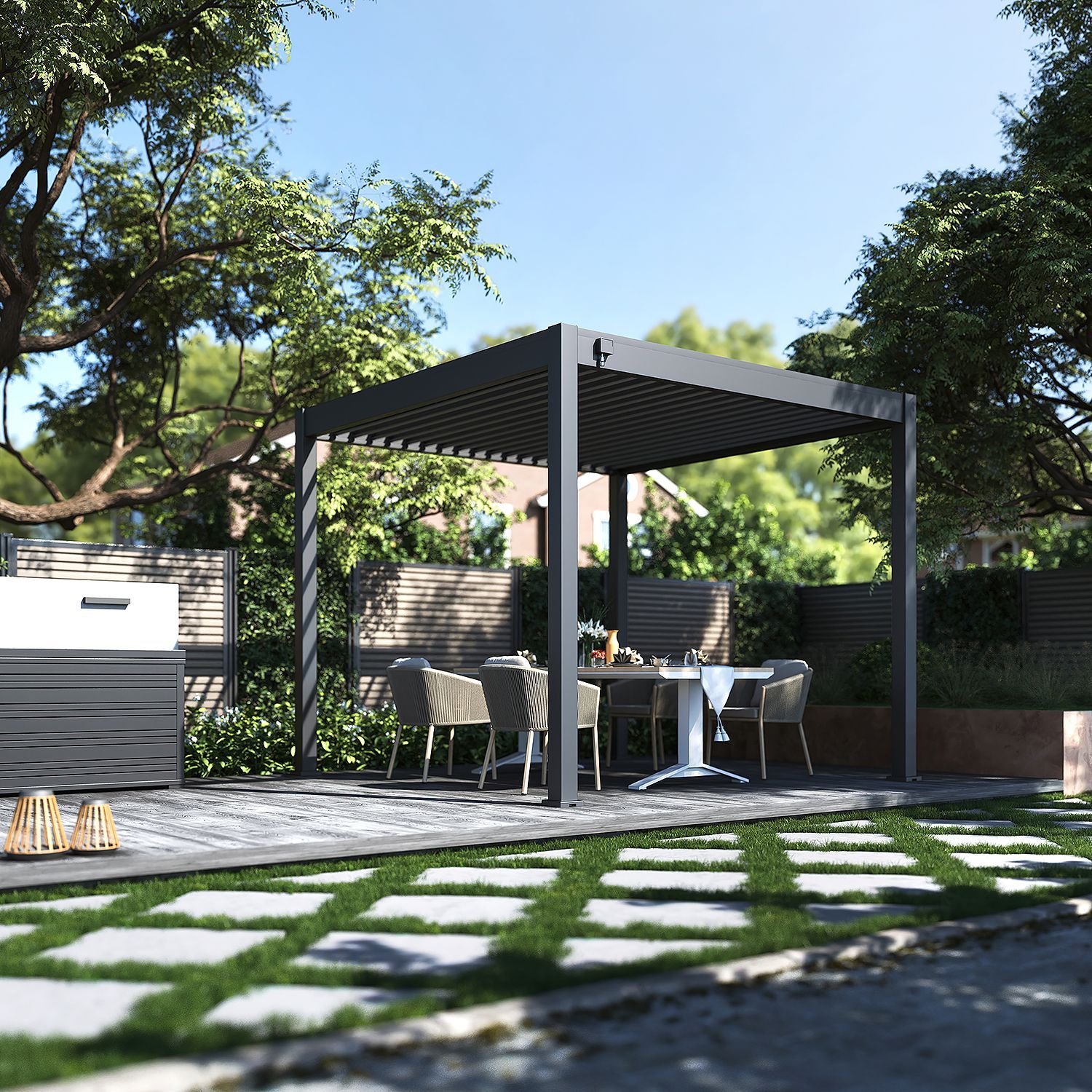 Foto van Porchenzo Paros aluminium overkapping - antraciet