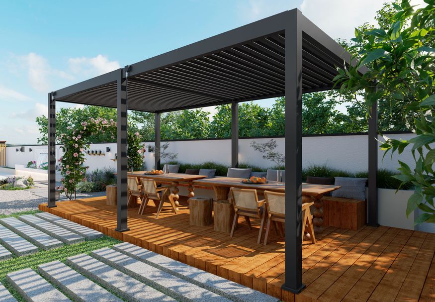 Porchenzo Paros Classic aluminium aluminium pergola 3x6 - Anthrazit Foto von Porchenzo Paros Classic aluminium aluminium pergola 3x6 - Anthrazit